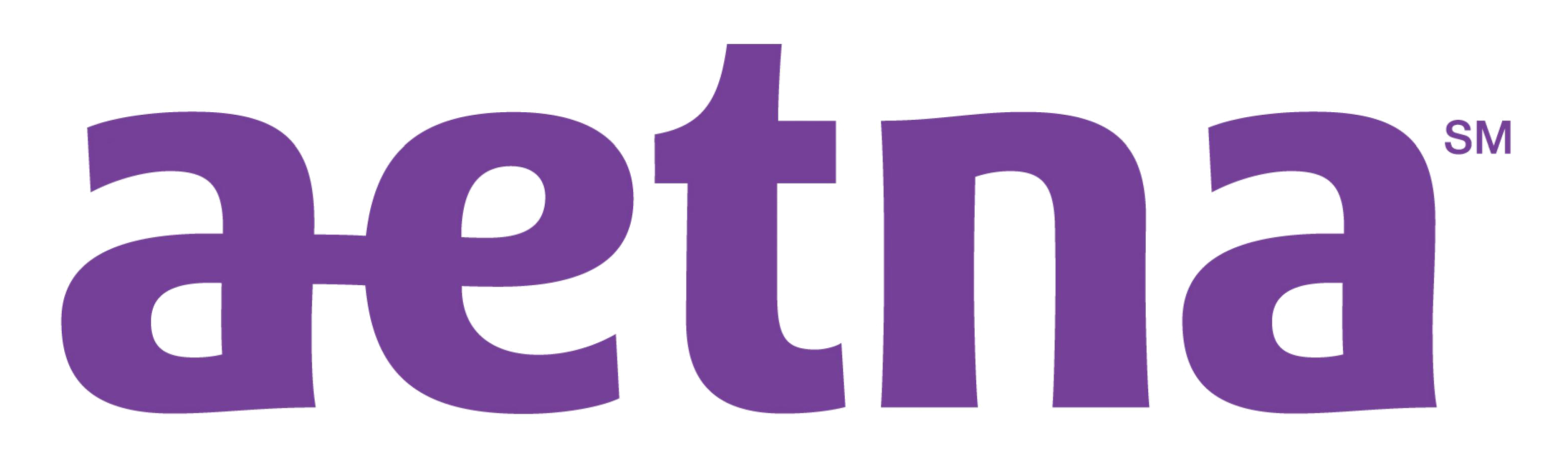 Aetna logo in purple text, dental insurance provider brand