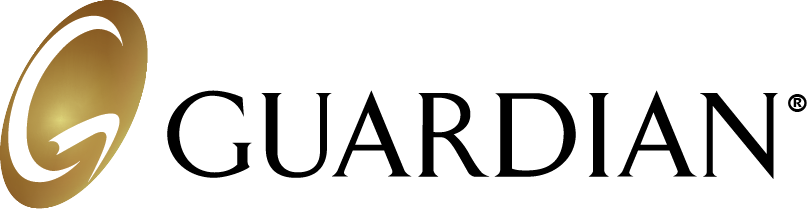 Guardian logo with gold circular design and black text on white background.
